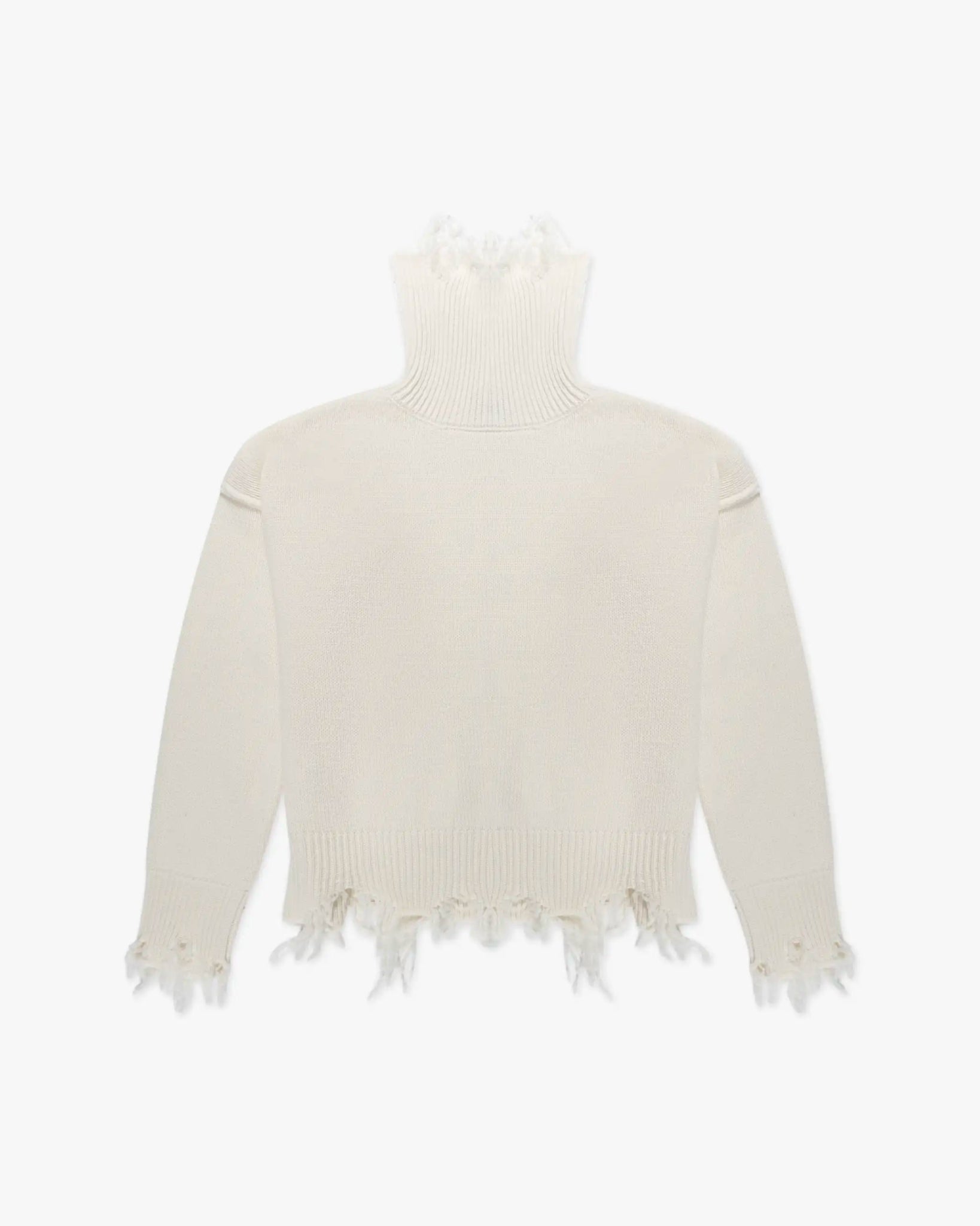 Lattefarbener Rollkragenpullover im Destroyed Stil von Seafarer - Knitwear SEAFARER