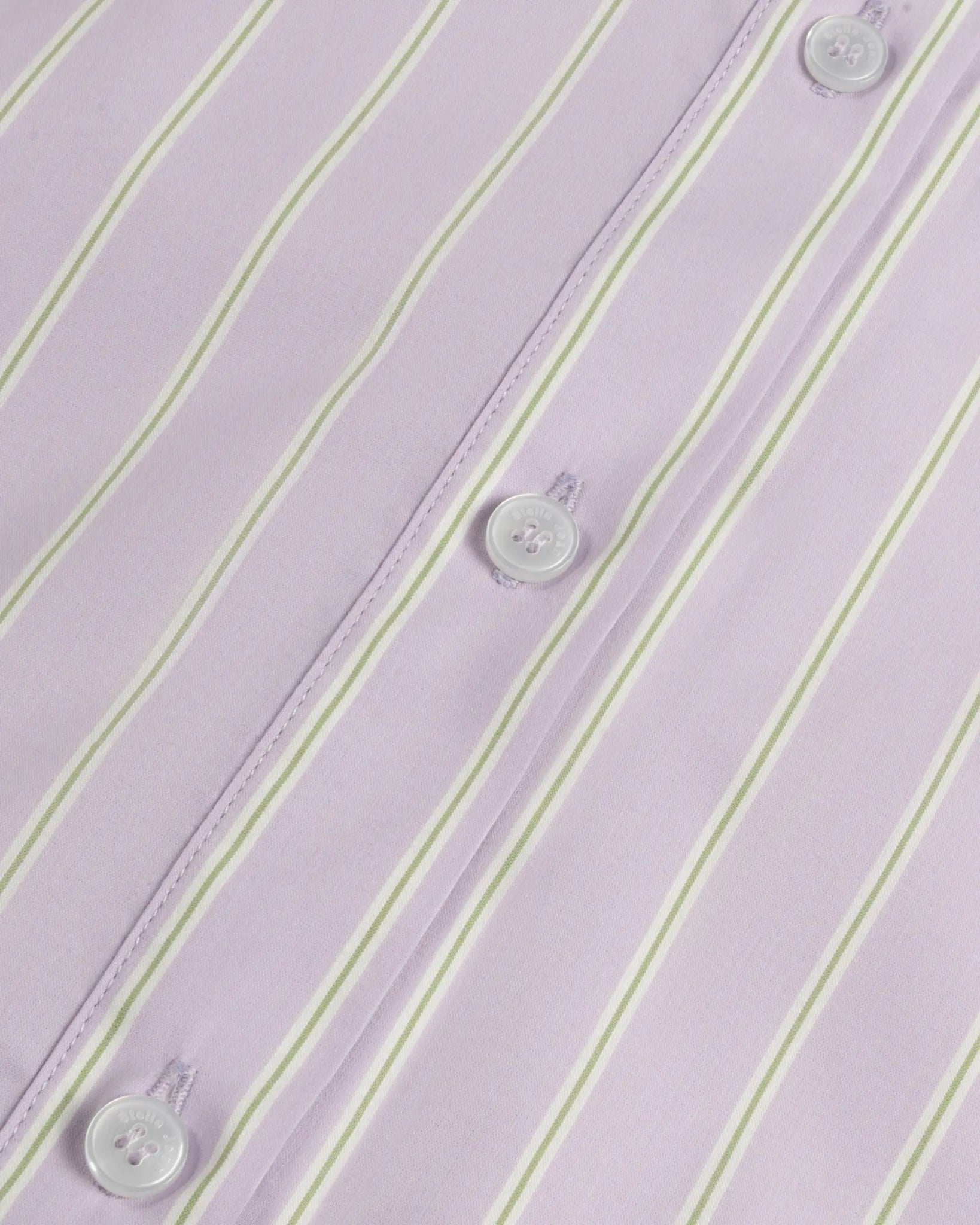 Lila Weiße Bedruckte Streifenbluse Aus Baumwolle Poly Elastan von Stella Jean - Blouses STELLA JEAN