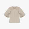 Mandelfarbene Romantische Bluse mit Weiten Ärmeln von Dainika - Blouses DAINIKA