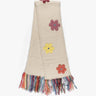 Marfilfarbener Grobstrick Schal mit Aufgesetzten Blumen von Frantic by Andrea Venturini - Knitwear FRANTIC