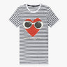 Marineblau Weiß Fein Gestreiftes Weit Geschnittenes T-Shirt von Simeon Farrar - Shirts SIMEON FARRAR