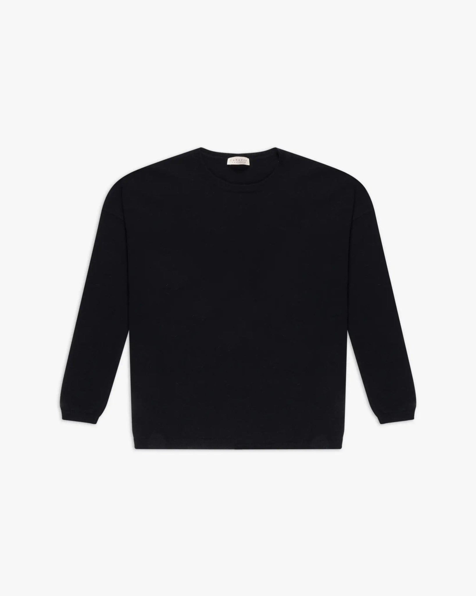 Merino Navy 2 Fädiger Cashmere Langarm Boxy Rundhals von Lunaria - Knitwear LUNARIA