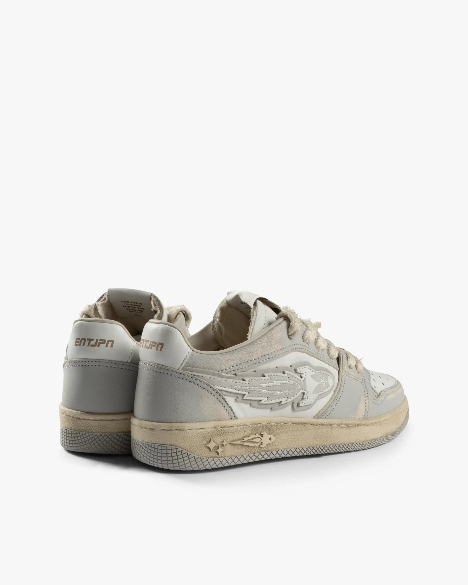 Milchgrauer Low Top Fashion Sneaker von Enterprise Japan - Shoes ENTERPRISE