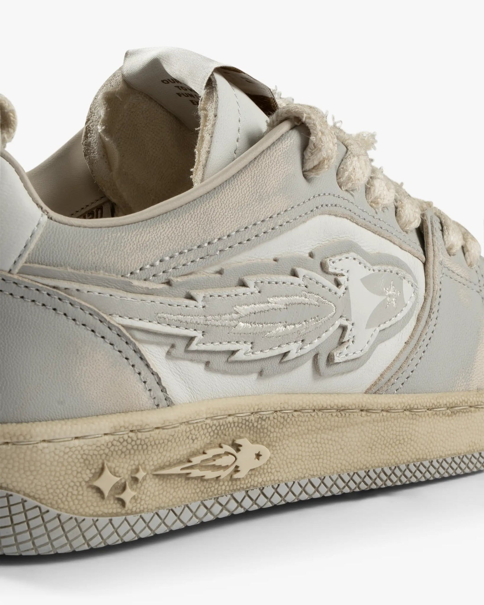 Milchgrauer Low Top Fashion Sneaker von Enterprise Japan - Shoes ENTERPRISE