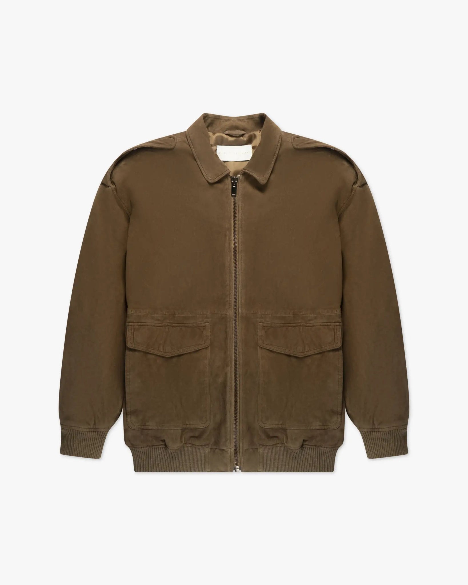 Militärfarbene Boyfriend Ziegen Velour Jacke von Benedetta Novi - BLOUSON BENEDETTA NOVI
