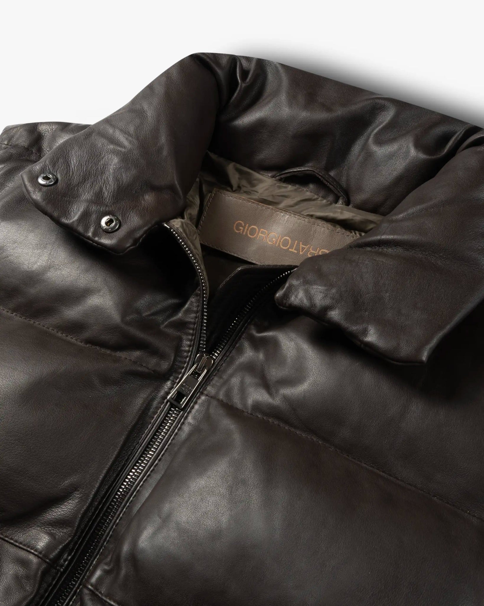 Mokkafarbene Gefütterte Soft Nappa Daunen Weste von Giorgio Brato - Vests GIORGIO BRATO