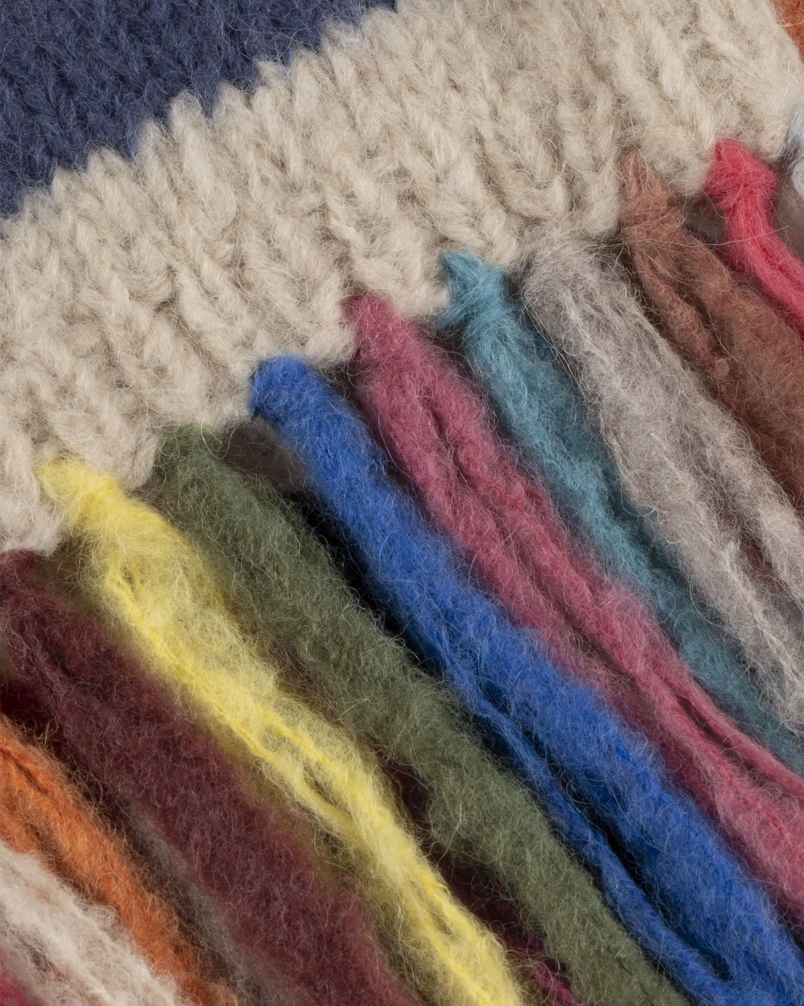 Multifarbener Grobstrick Schal mit Streifen von Frantic by Andrea Venturin - Knitwear FRANTIC