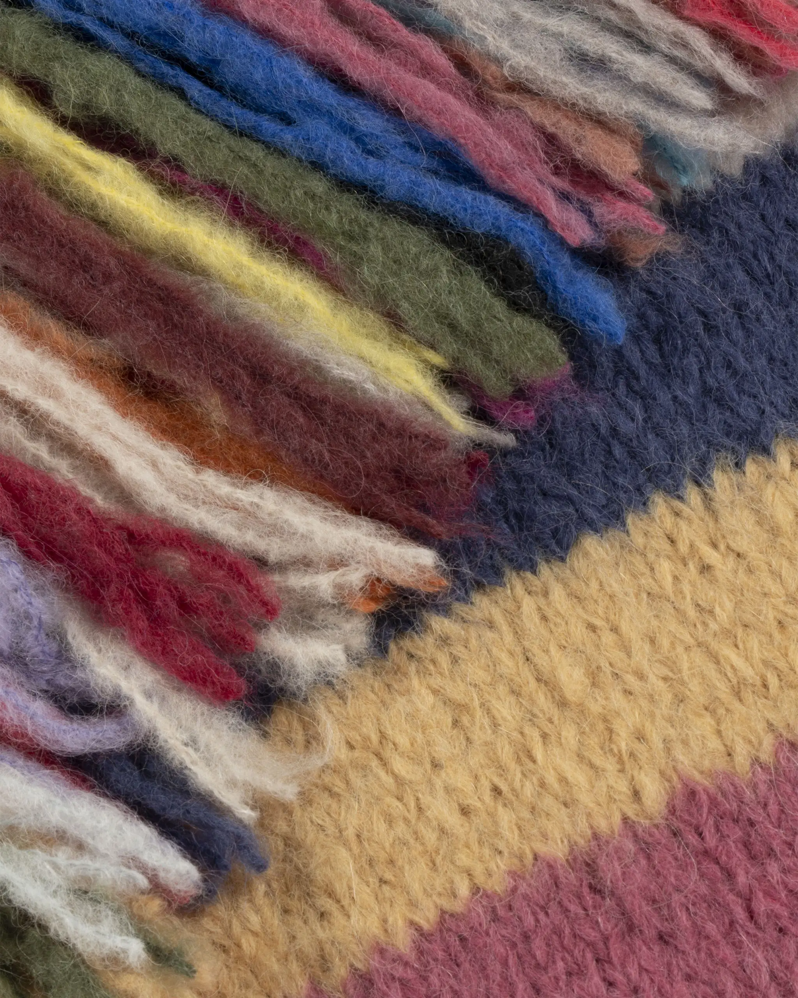 Multifarbener Grobstrick Schal mit Streifen von Frantic by Andrea Venturin - Knitwear FRANTIC