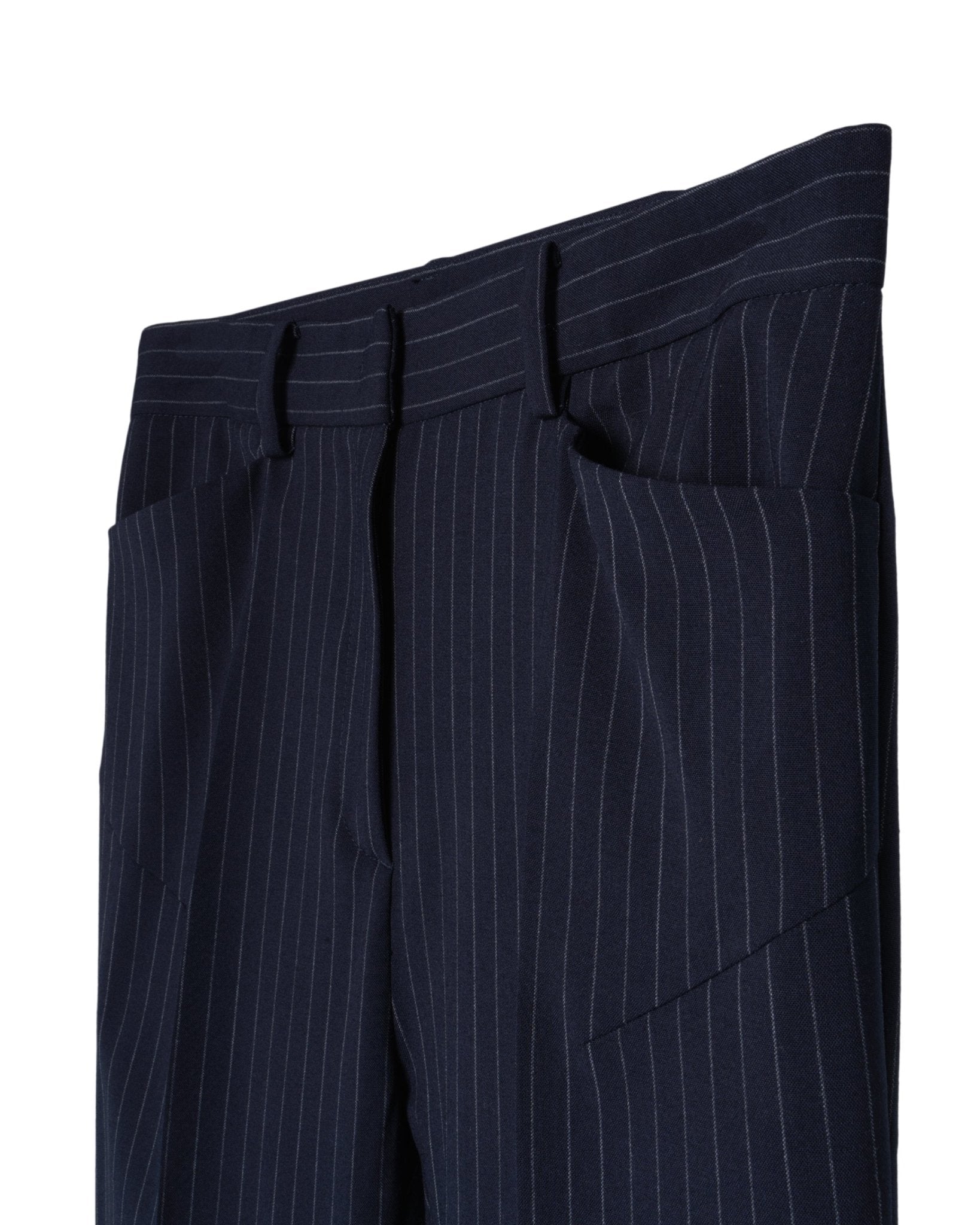 N21 | WOOL NEEDLE STRIPE LONG FLAIR PANTS - Trousers N21