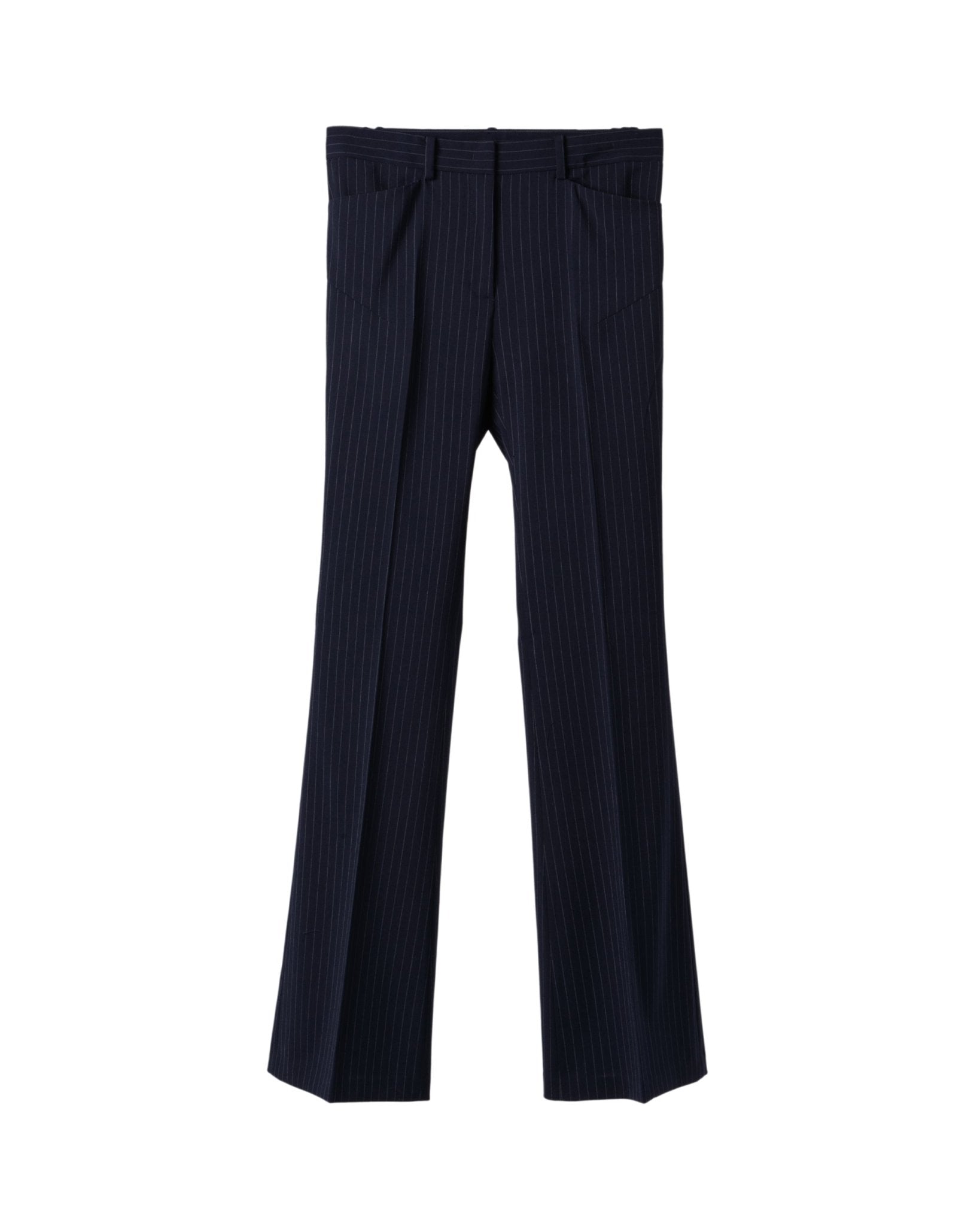 N21 | WOOL NEEDLE STRIPE LONG FLAIR PANTS - Trousers N21