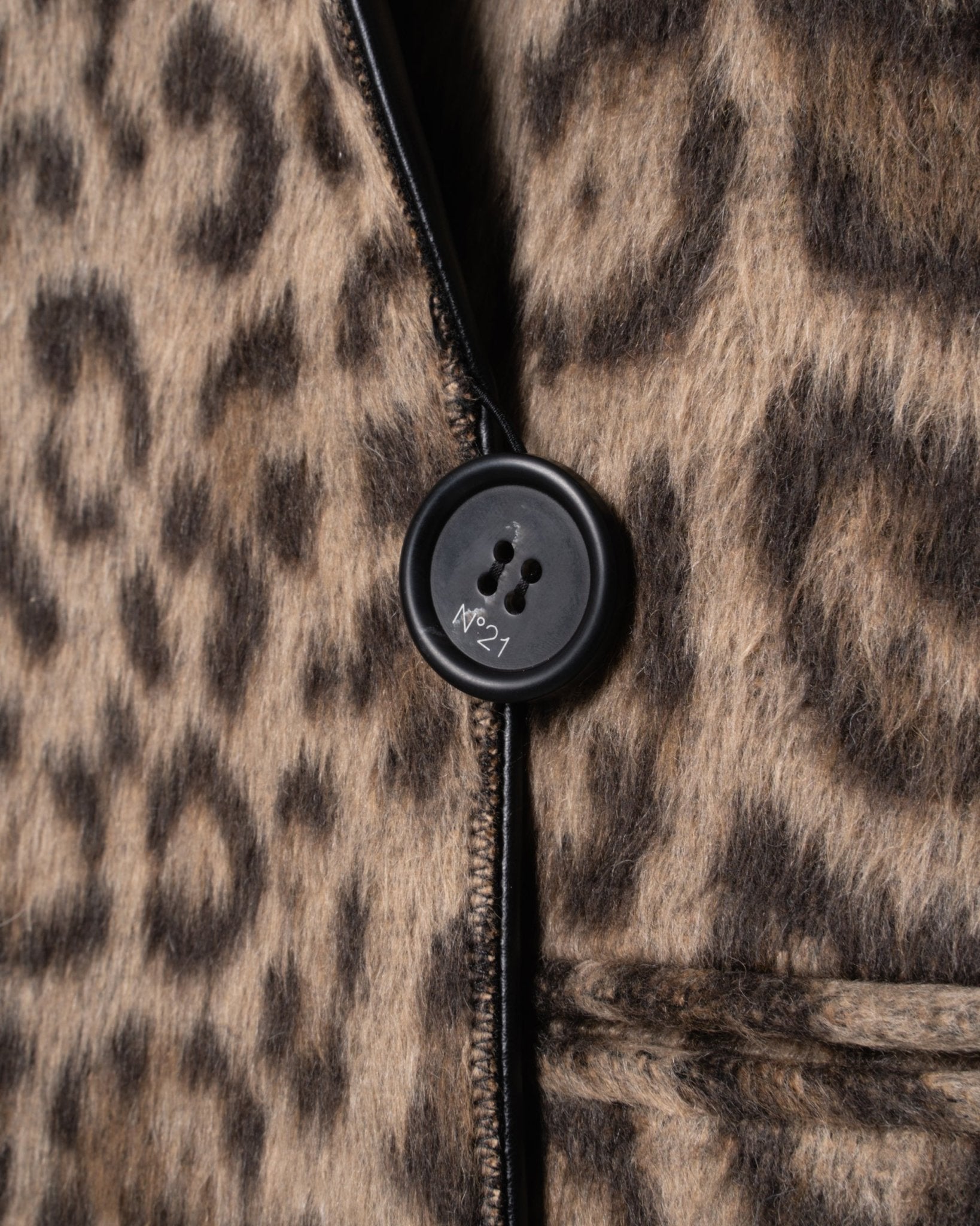 N21 | WOOLCOAT FAKE LEATHER REVER TRIM COAT - Coats & Jackets N21