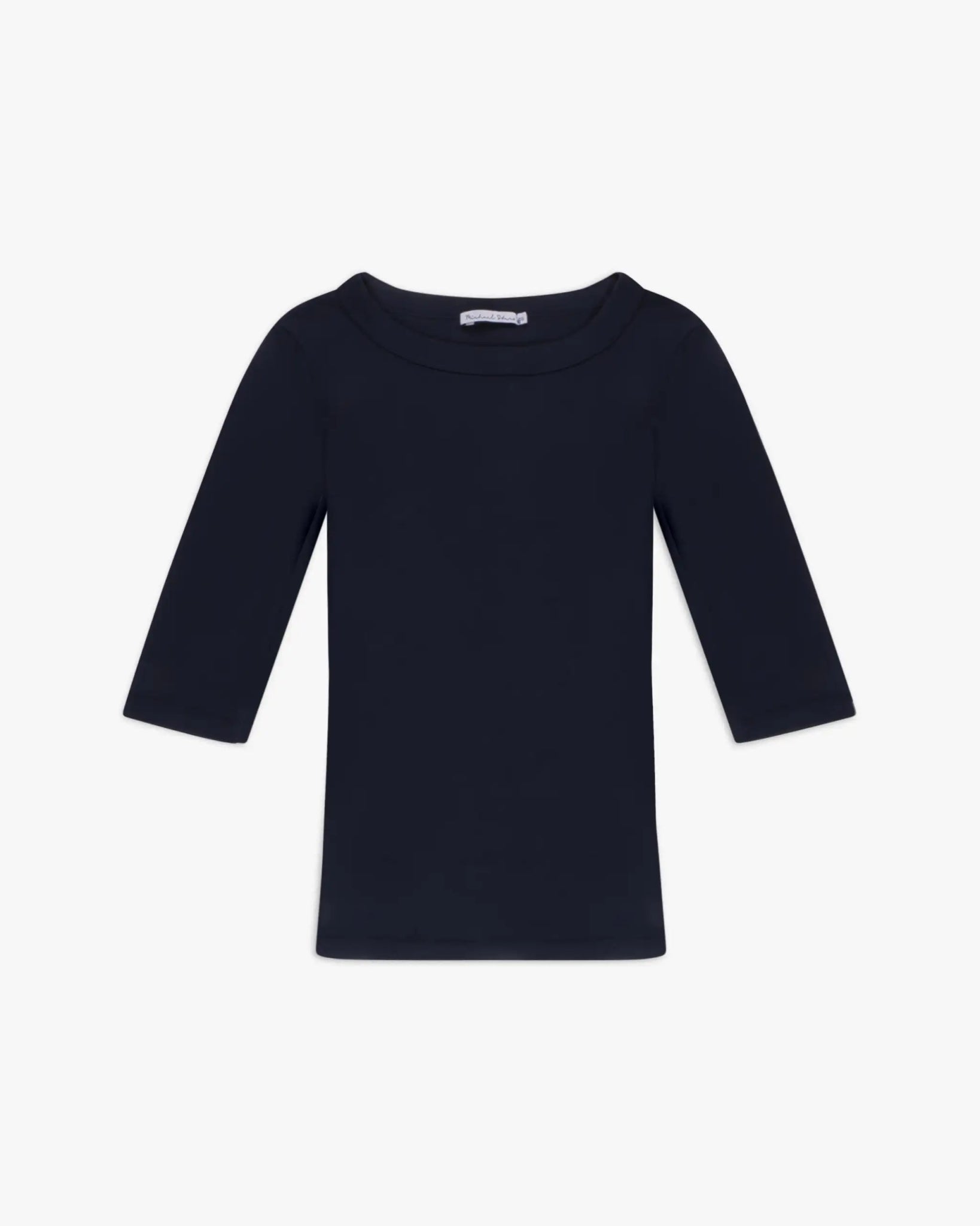 Nächtlich Marineblaues Bootsneck - Rippen - Shirt mit 3/4 - Ärmeln von Michael Stars - Shirts MICHAEL STARS