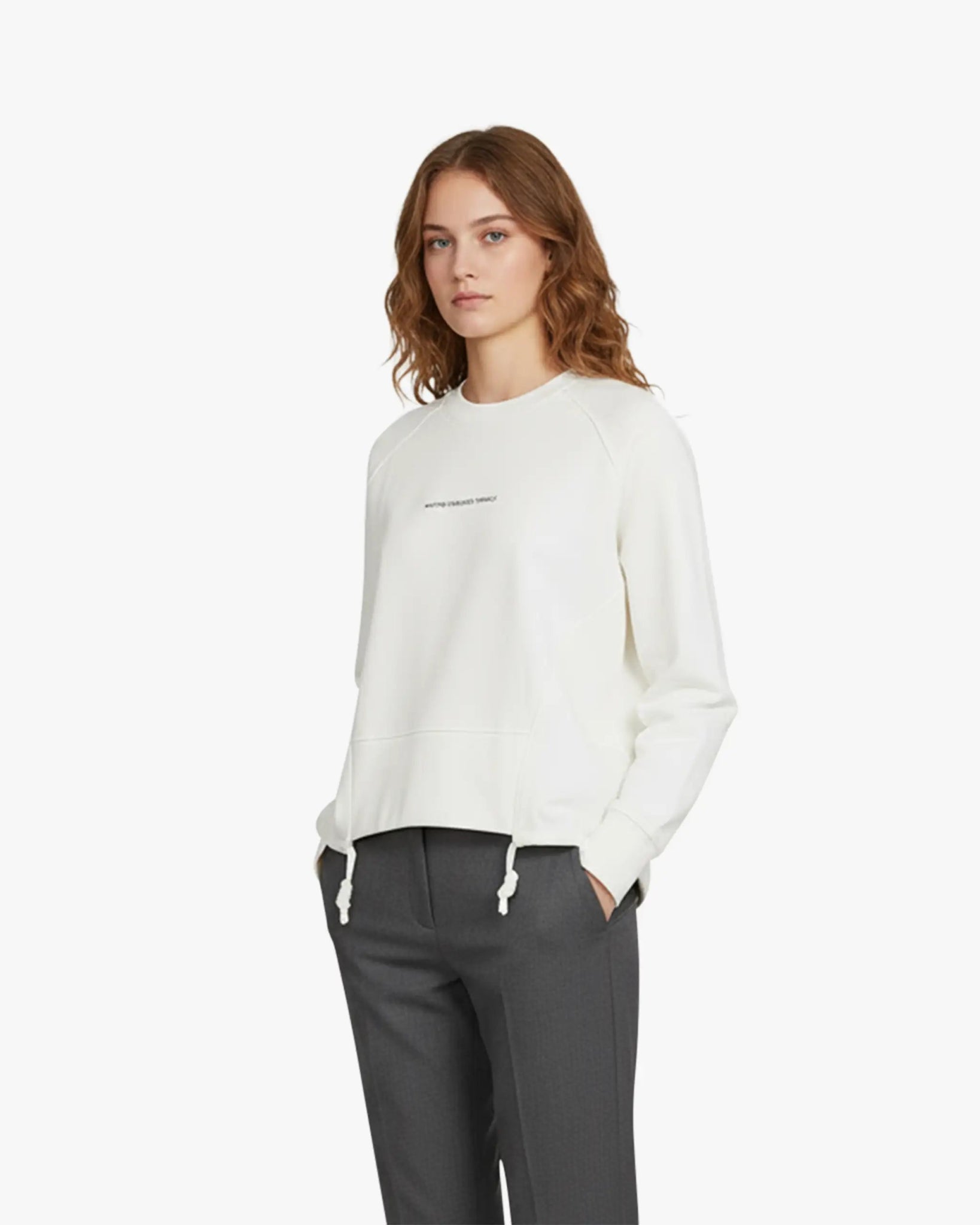 Natural Weiß Pullover mit Logo und Rundhalsausschnitt von Marithé François Girbaud - Jumpers & Cardigans MARITHE FRANCOI