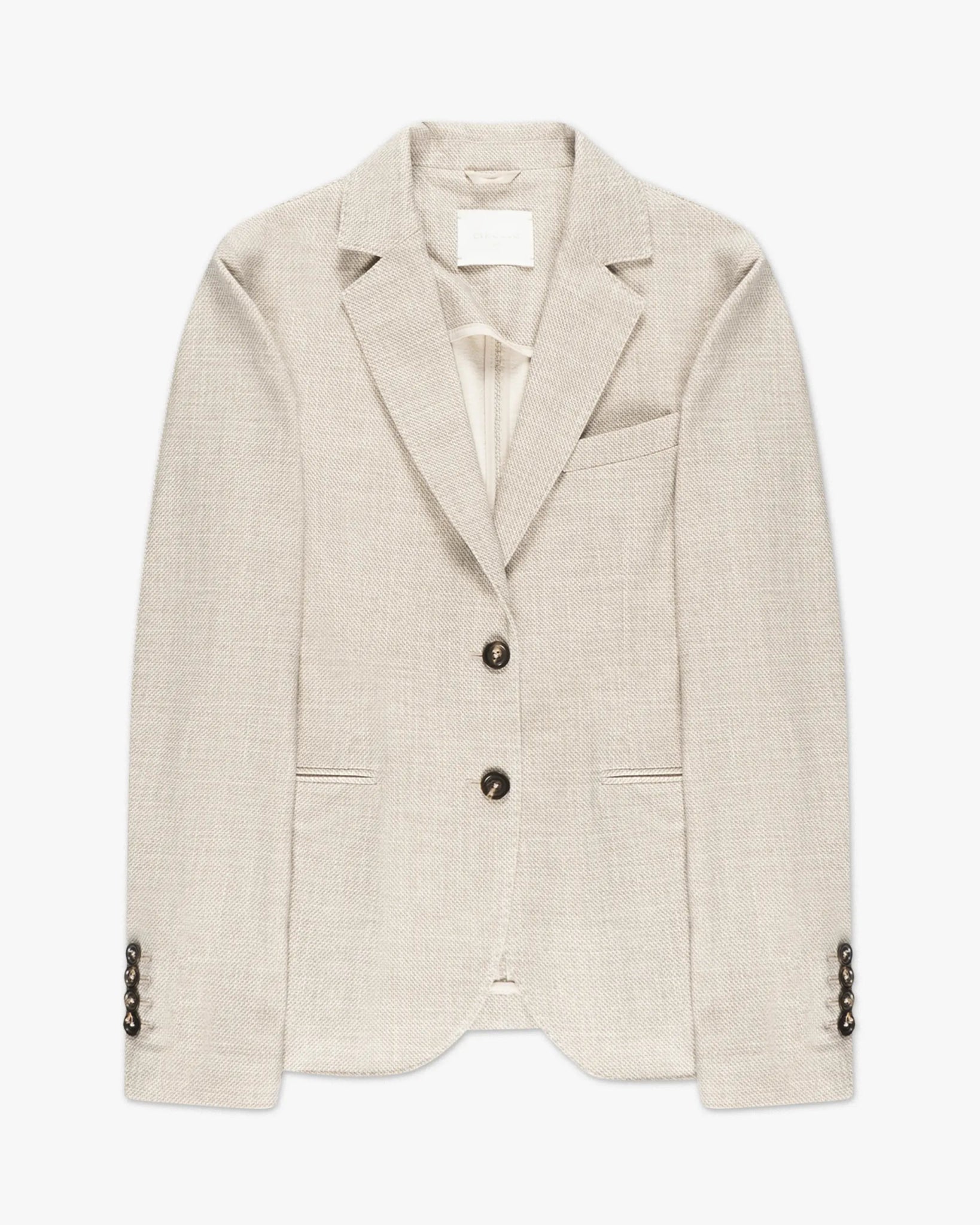 Naturfarbener Minimalmuster Zweiknopf - Blazer von Circolo - Blazers CIRCOLO 1901