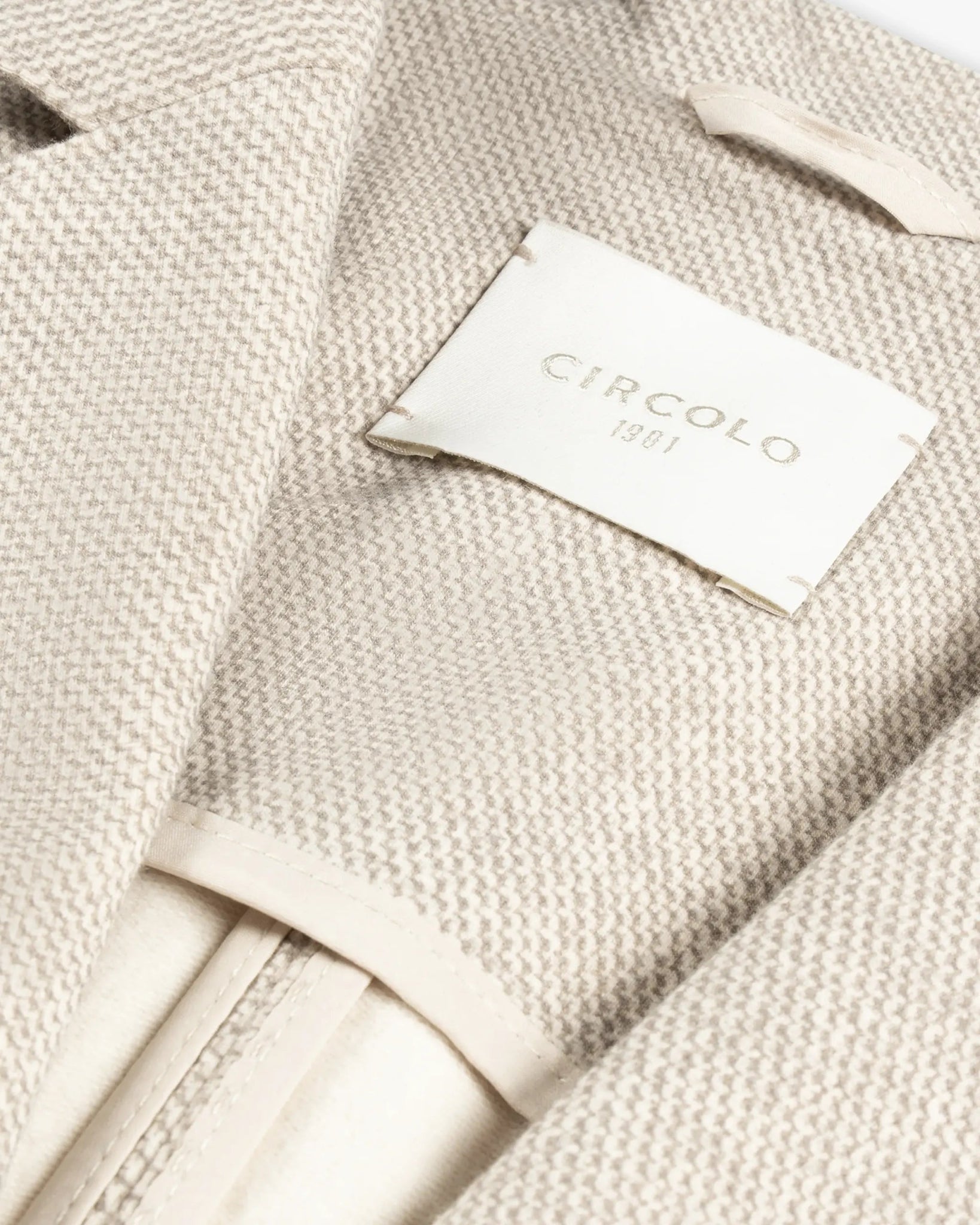 Naturfarbener Minimalmuster Zweiknopf - Blazer von Circolo - Blazers CIRCOLO 1901