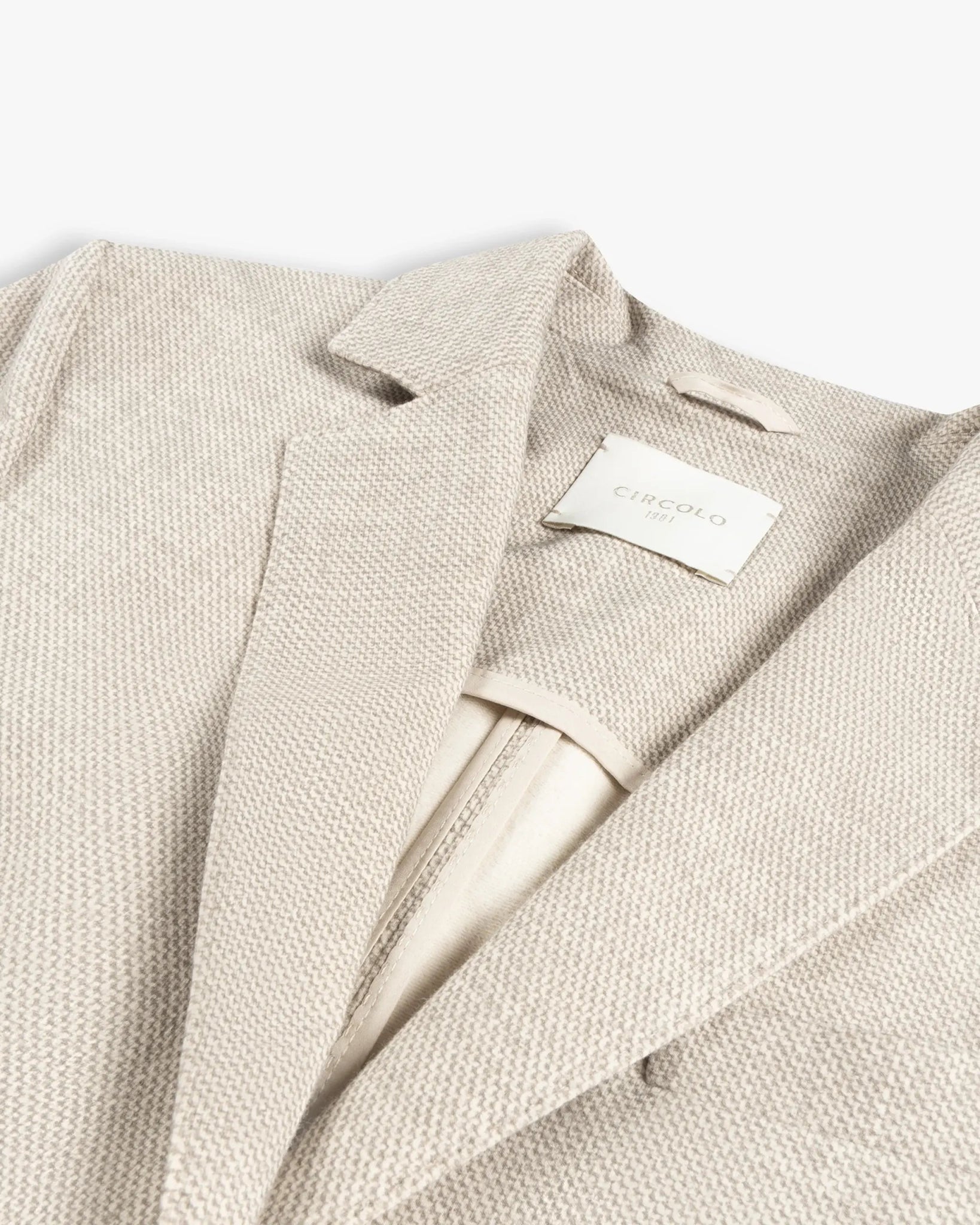 Naturfarbener Minimalmuster Zweiknopf - Blazer von Circolo - Blazers CIRCOLO 1901