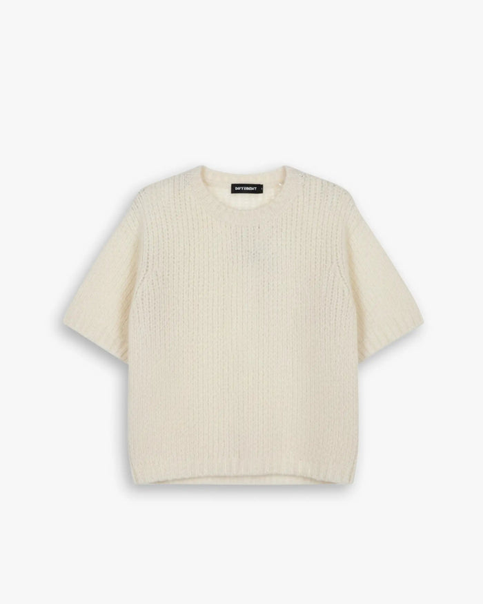 Naturweißes Kaschmir-Seide-Strickshirt mit 3 4-Arm von 8 Cashmere