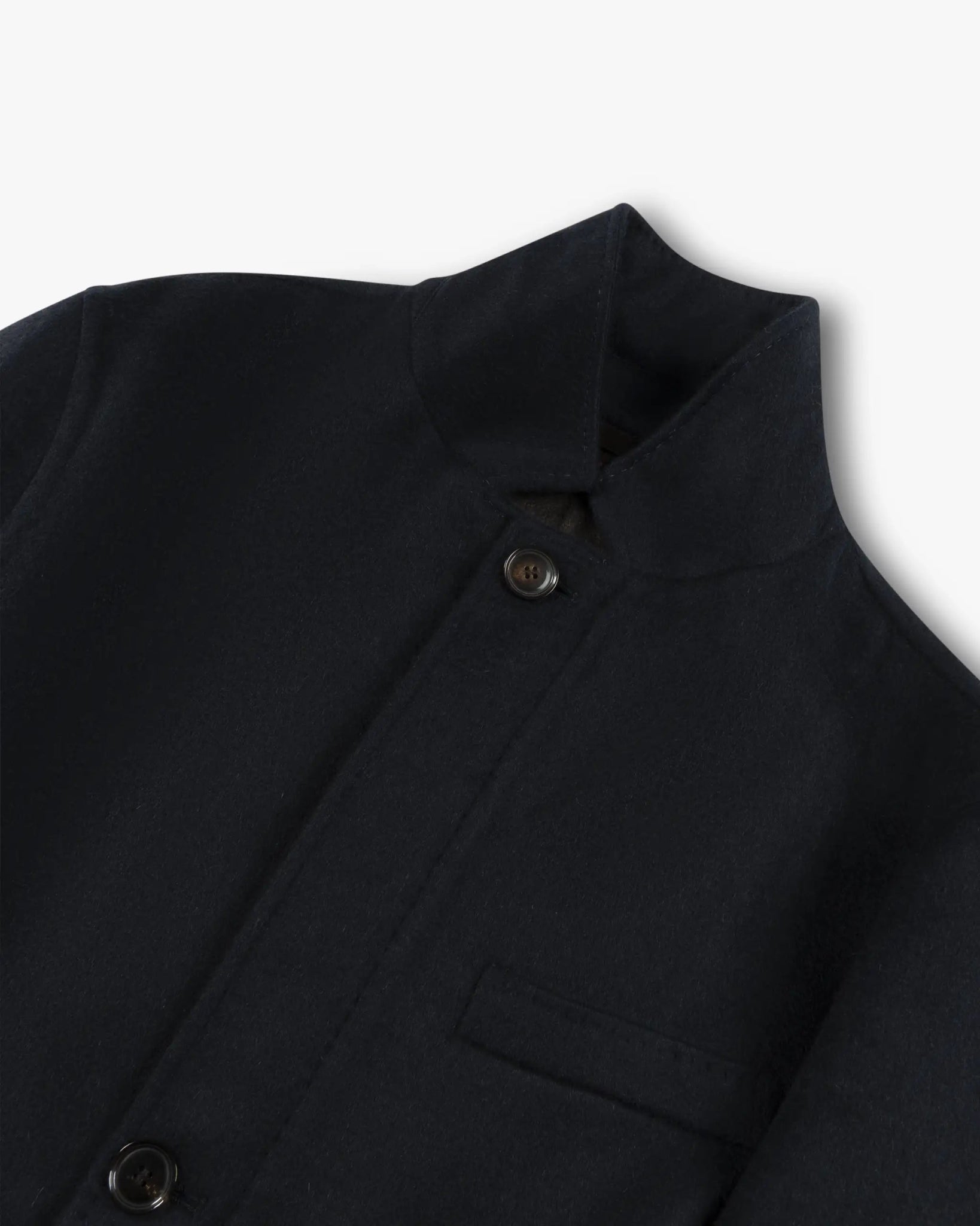 Navyfarbener Doubleface Wool Cashmere Zip Button Mantel von Luciano Barbera - Blazers LUCIANO BARBERA