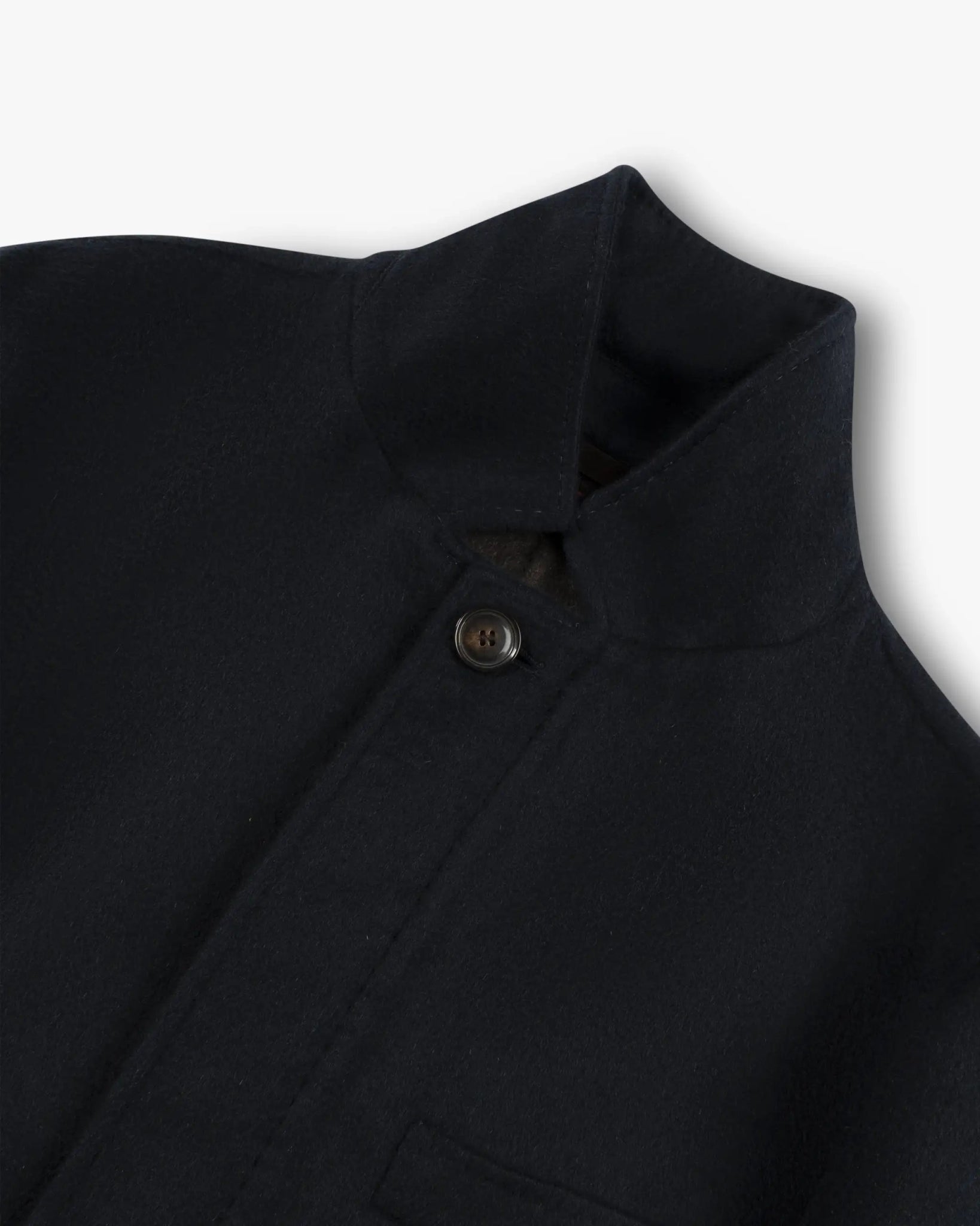 Navyfarbener Doubleface Wool Cashmere Zip Button Mantel von Luciano Barbera - Blazers LUCIANO BARBERA