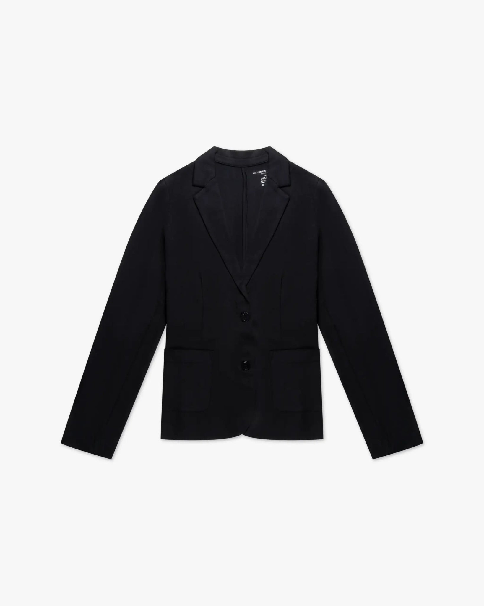 Navyfarbener Gefitteter 2 Knopf Shirt Blazer von Majestic Filatures - Shirts MAJESTIC