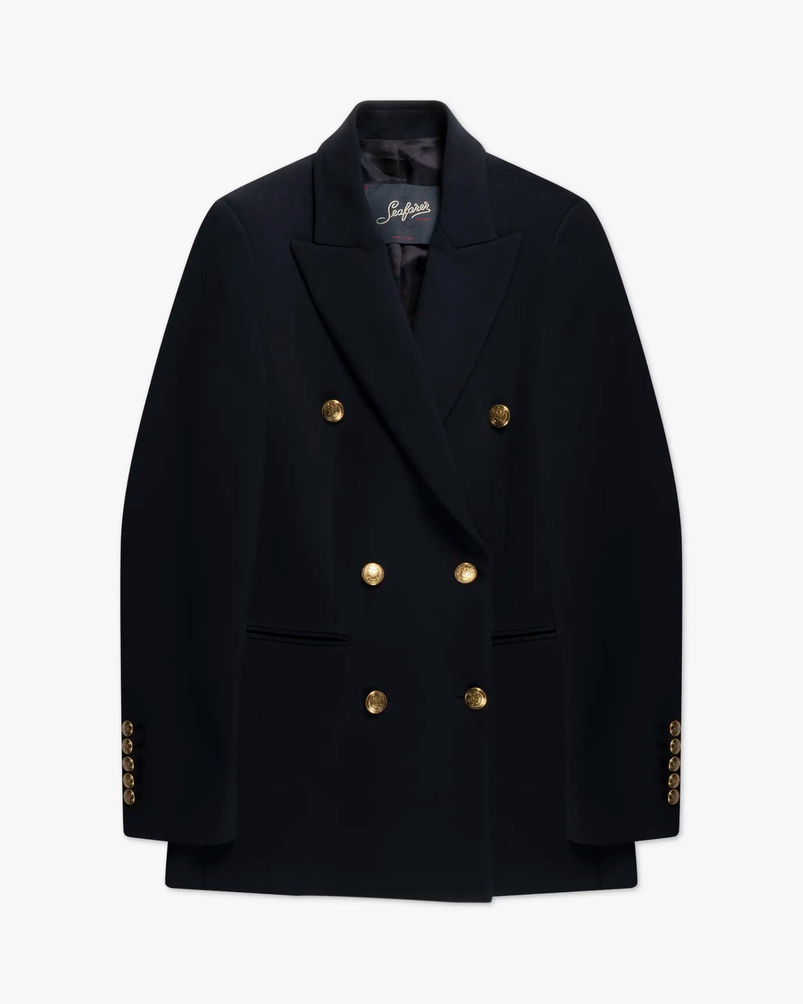 Navyfarbener Woll Stretch Crepe Club Blazer von Seafarer - Blazers SEAFARER