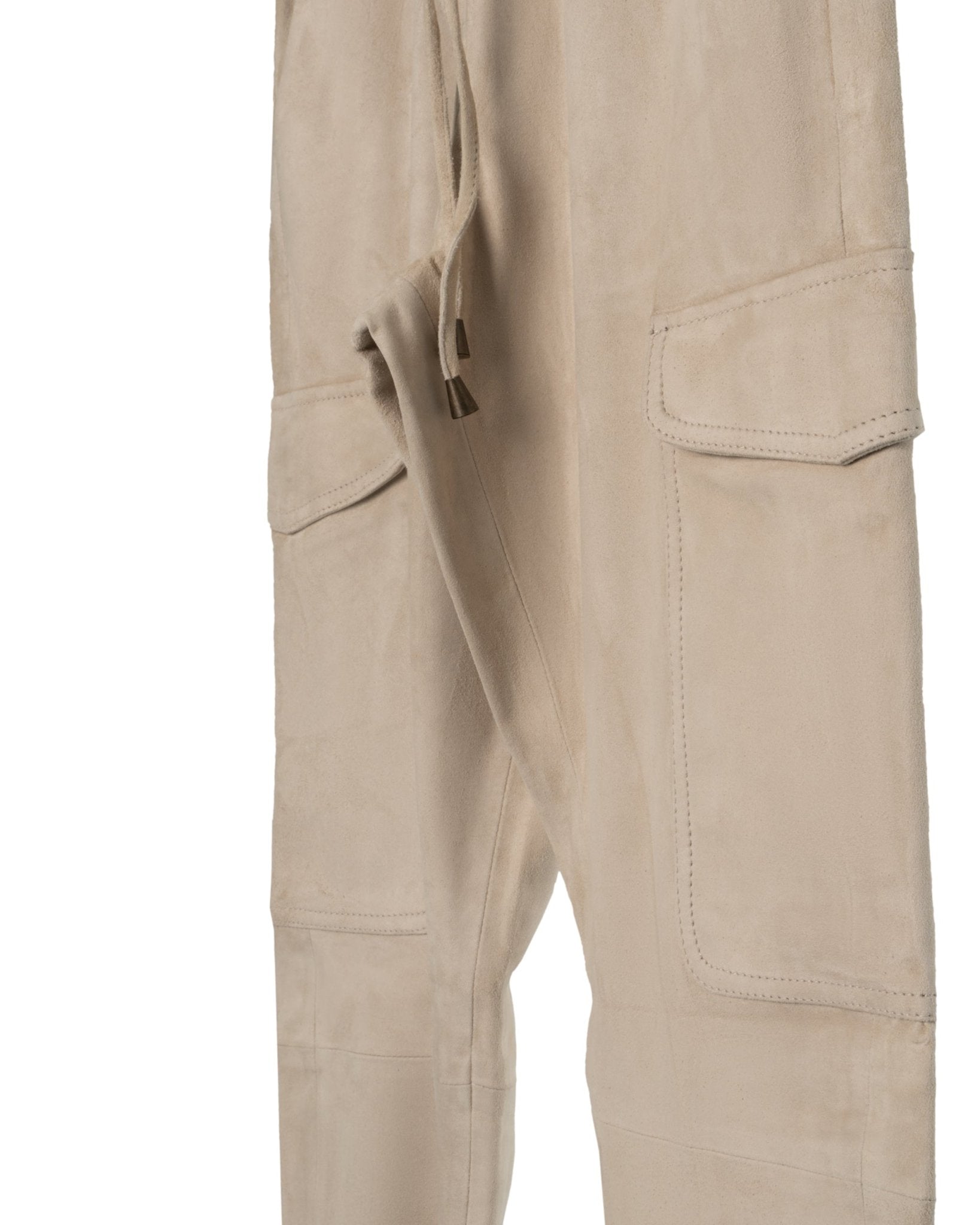 NOVE | SUEDE STRETCH LEATHER CARGO PANTS - Trousers NOVE