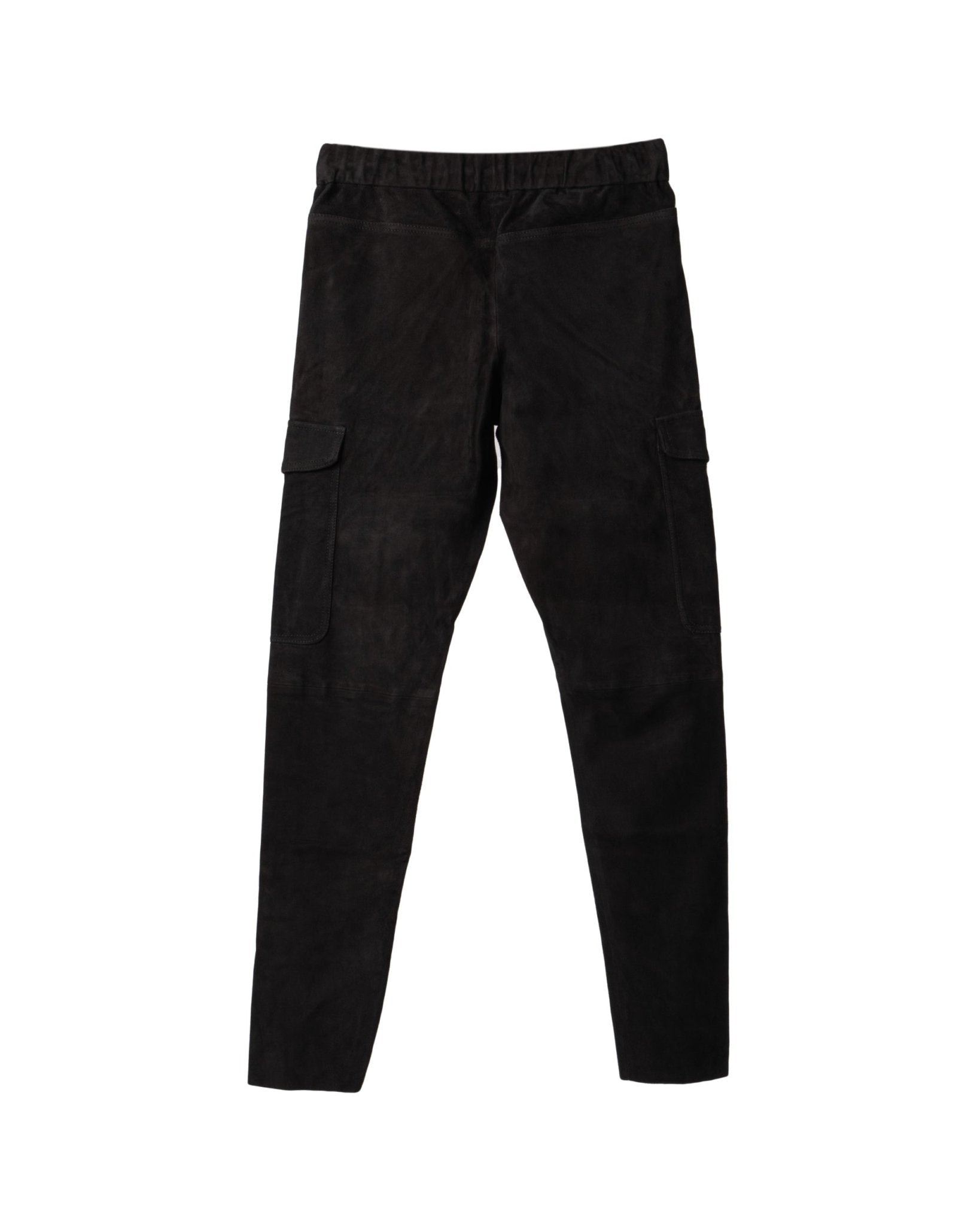 NOVE | SUEDE STRETCH LEATHER CARGO PANTS - Trousers NOVE