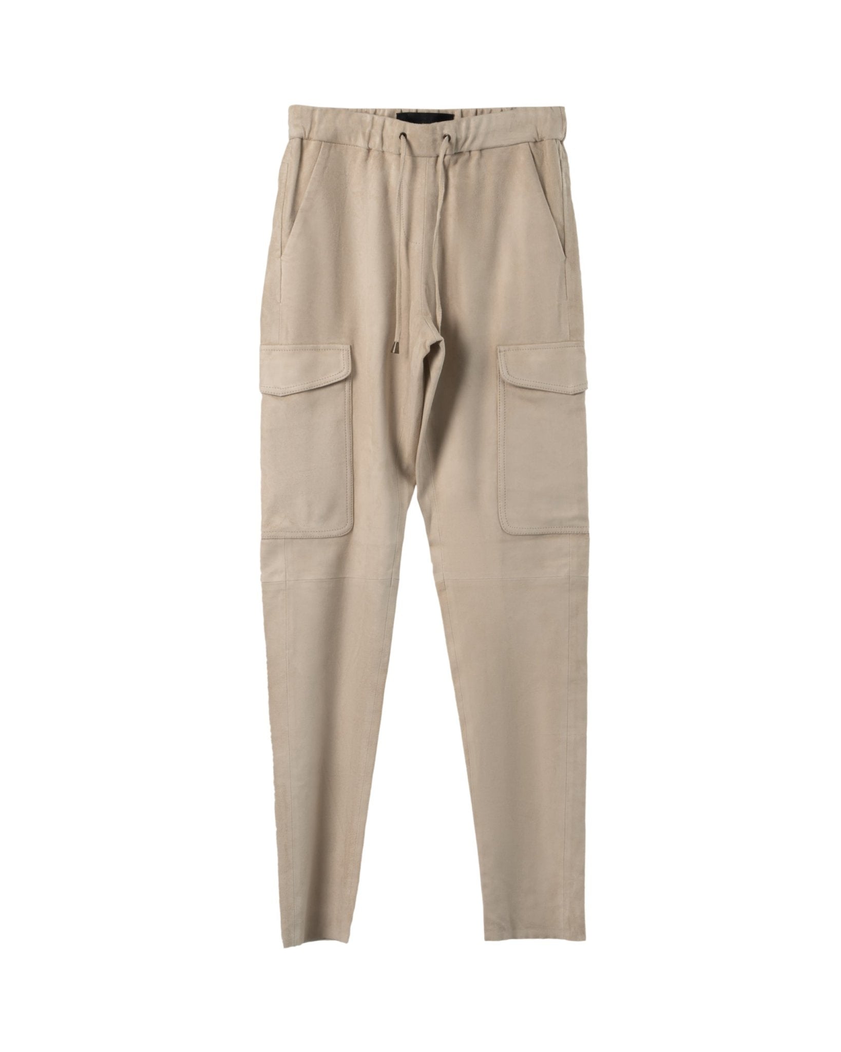 NOVE | SUEDE STRETCH LEATHER CARGO PANTS - Trousers NOVE