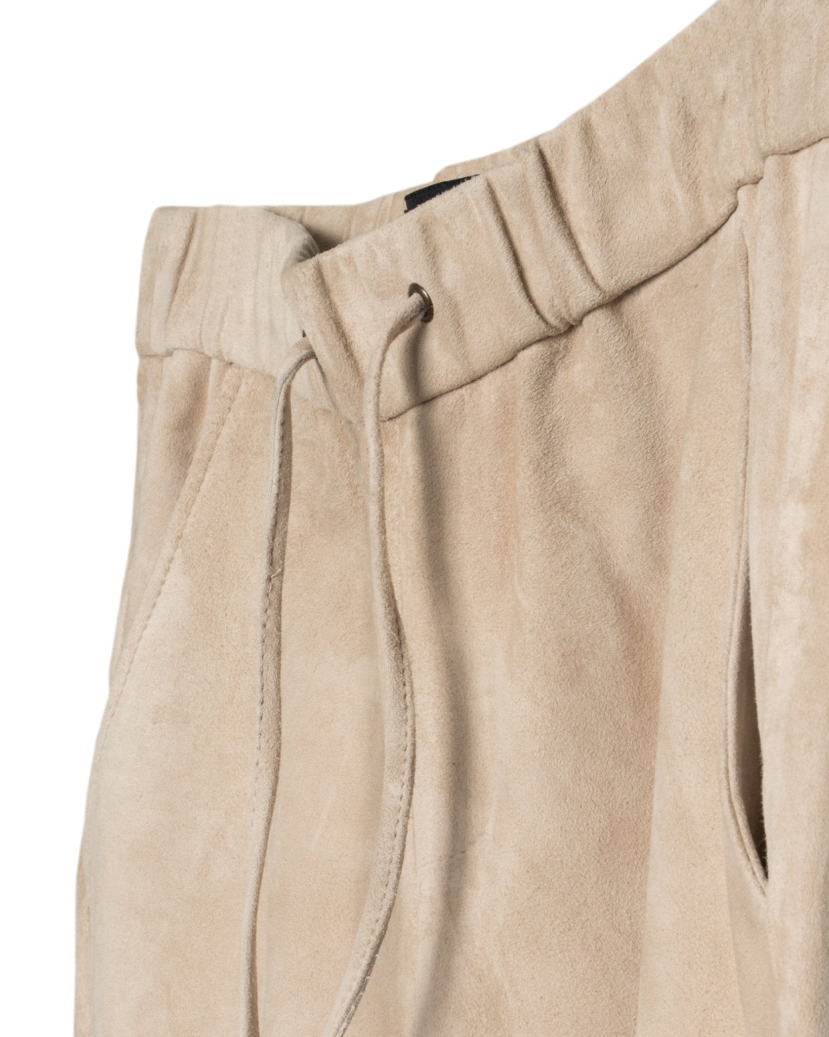 NOVE | SUEDE STRETCH LEATHER JOGG PANTS - Trousers NOVE