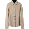 NOVE | SUEDE STRETCH LEATHER SHIRT-Shirts NOVE