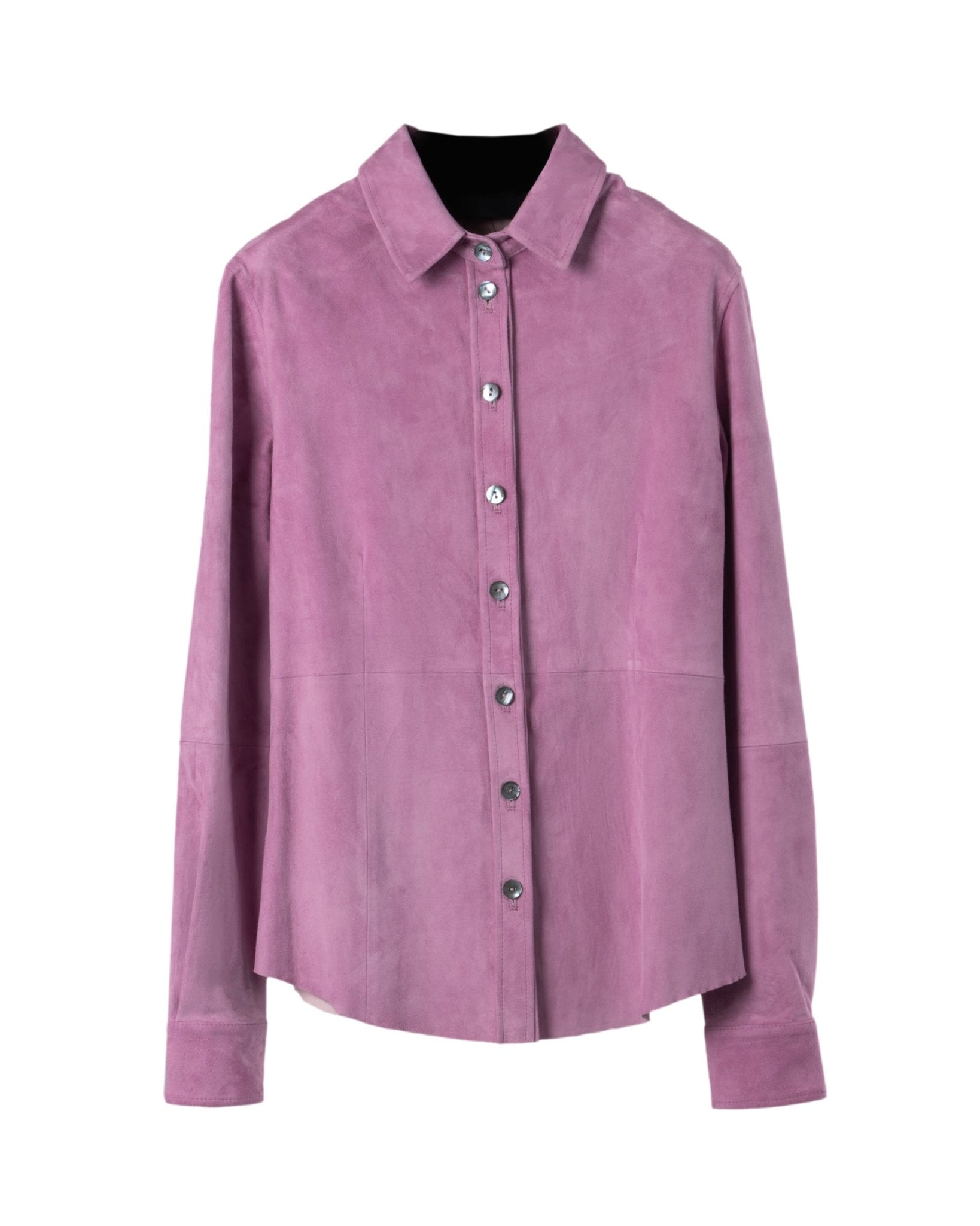 NOVE | SUEDE STRETCH LEATHER SHIRT-Shirts NOVE