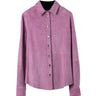 NOVE | SUEDE STRETCH LEATHER SHIRT-Shirts NOVE