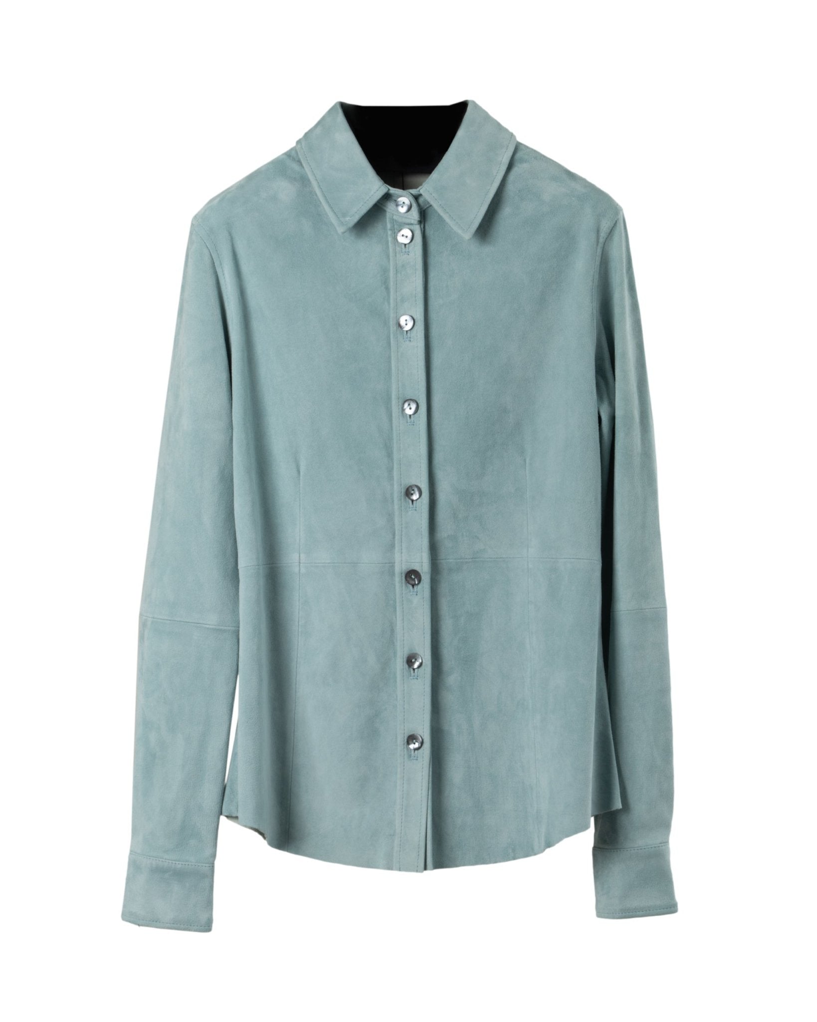 NOVE | SUEDE STRETCH LEATHER SHIRT-Shirts NOVE