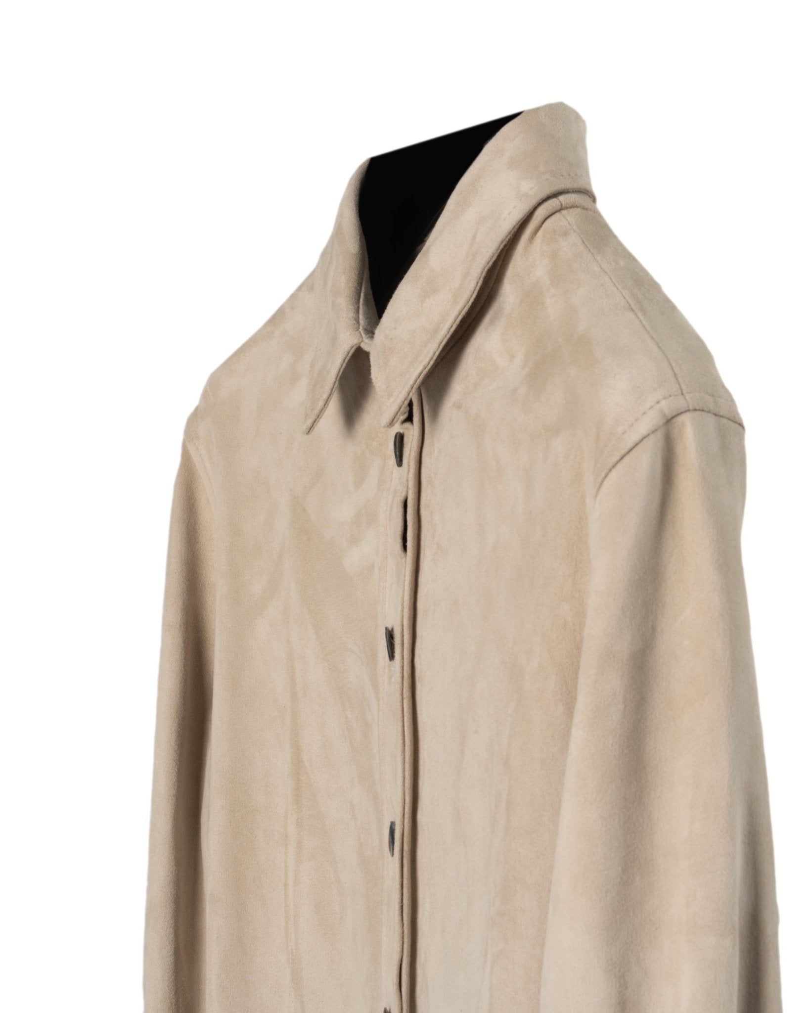 NOVE | SUEDE STRETCH LEATHER SHIRT-Shirts NOVE