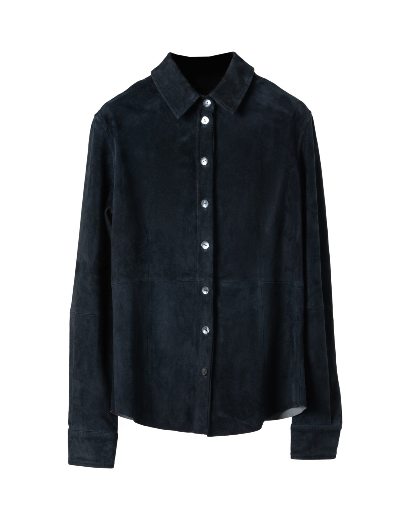 NOVE | SUEDE STRETCH LEATHER SHIRT-Shirts NOVE