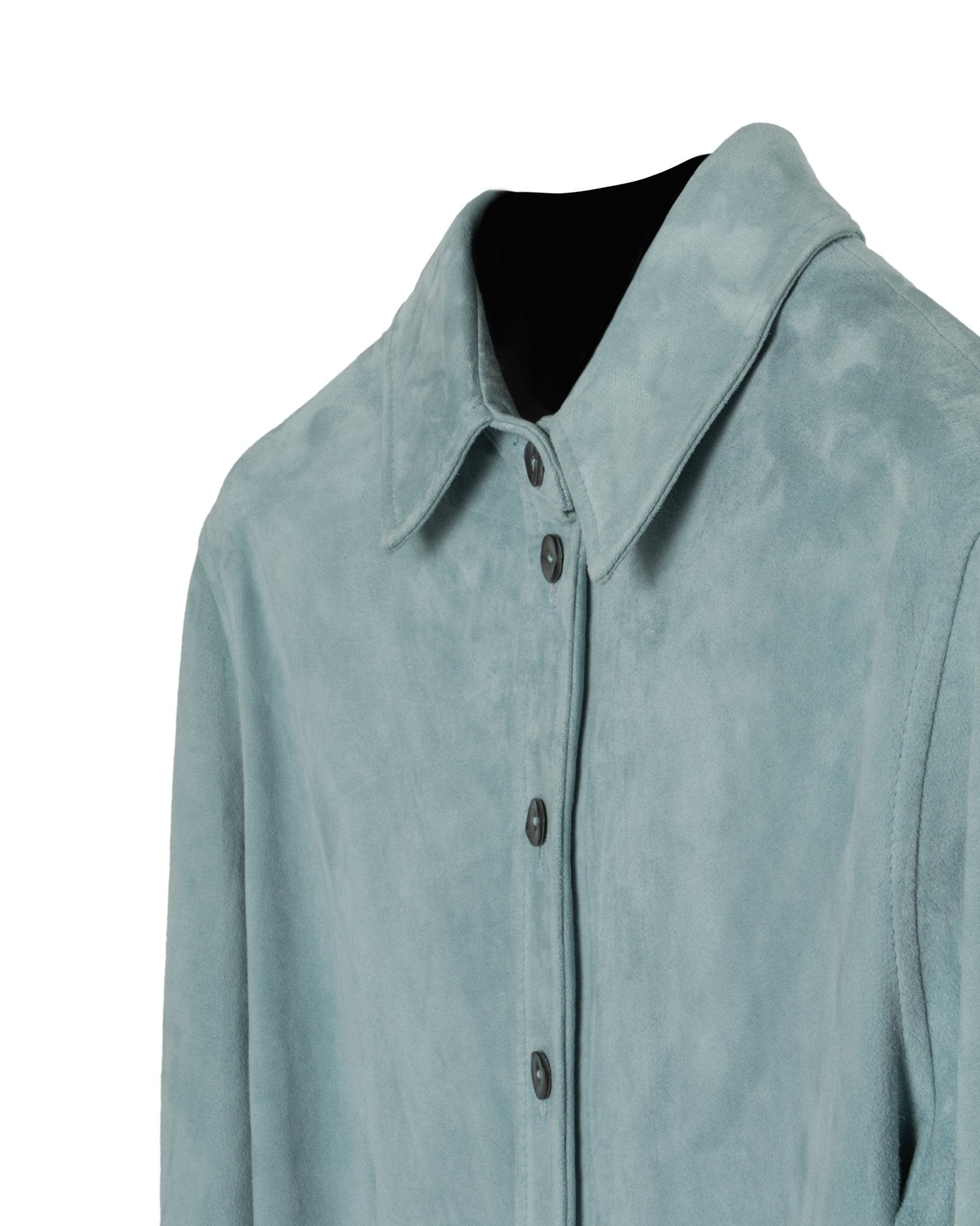 NOVE | SUEDE STRETCH LEATHER SHIRT-Shirts NOVE