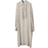 NUDE | CREPE SILK LONG RUFFLES DRESS WITH UNDERDRESS - Dresses NUDE