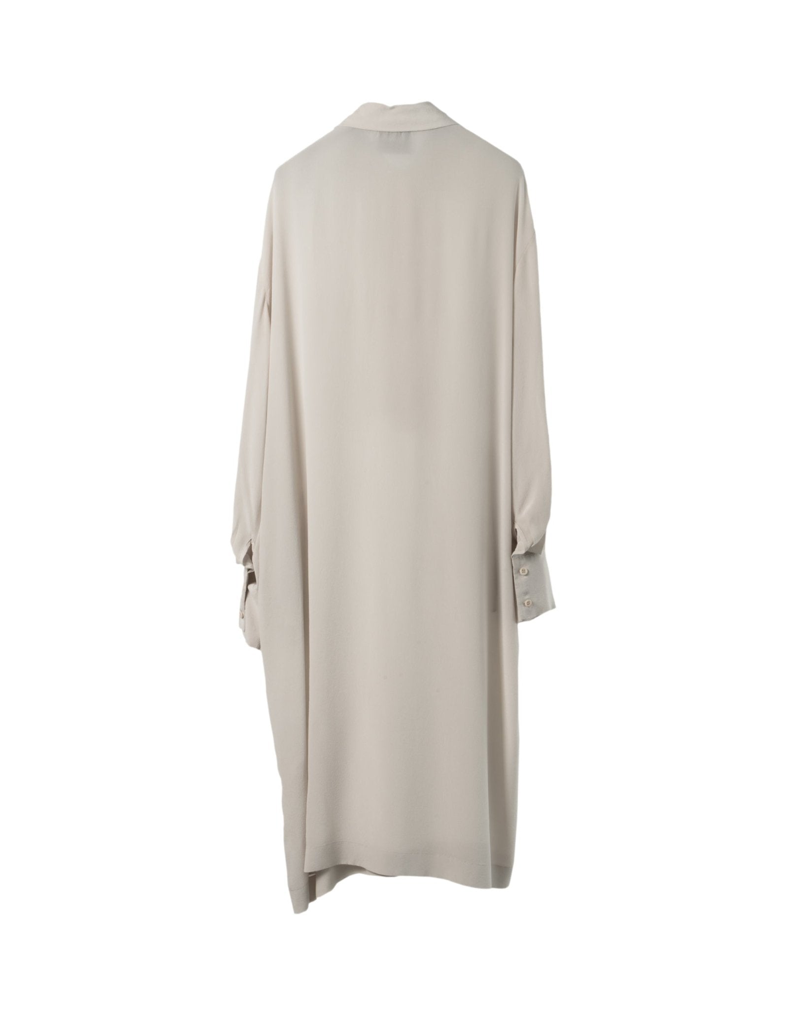 NUDE | CREPE SILK LONG RUFFLES DRESS WITH UNDERDRESS - Dresses NUDE