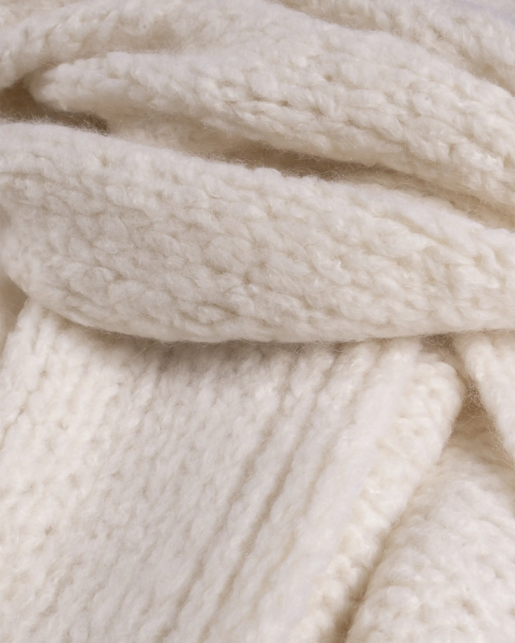 Off White Grobstrick Schal mit Fransen von 8Cashmere - Accessories 8 CASHMERE