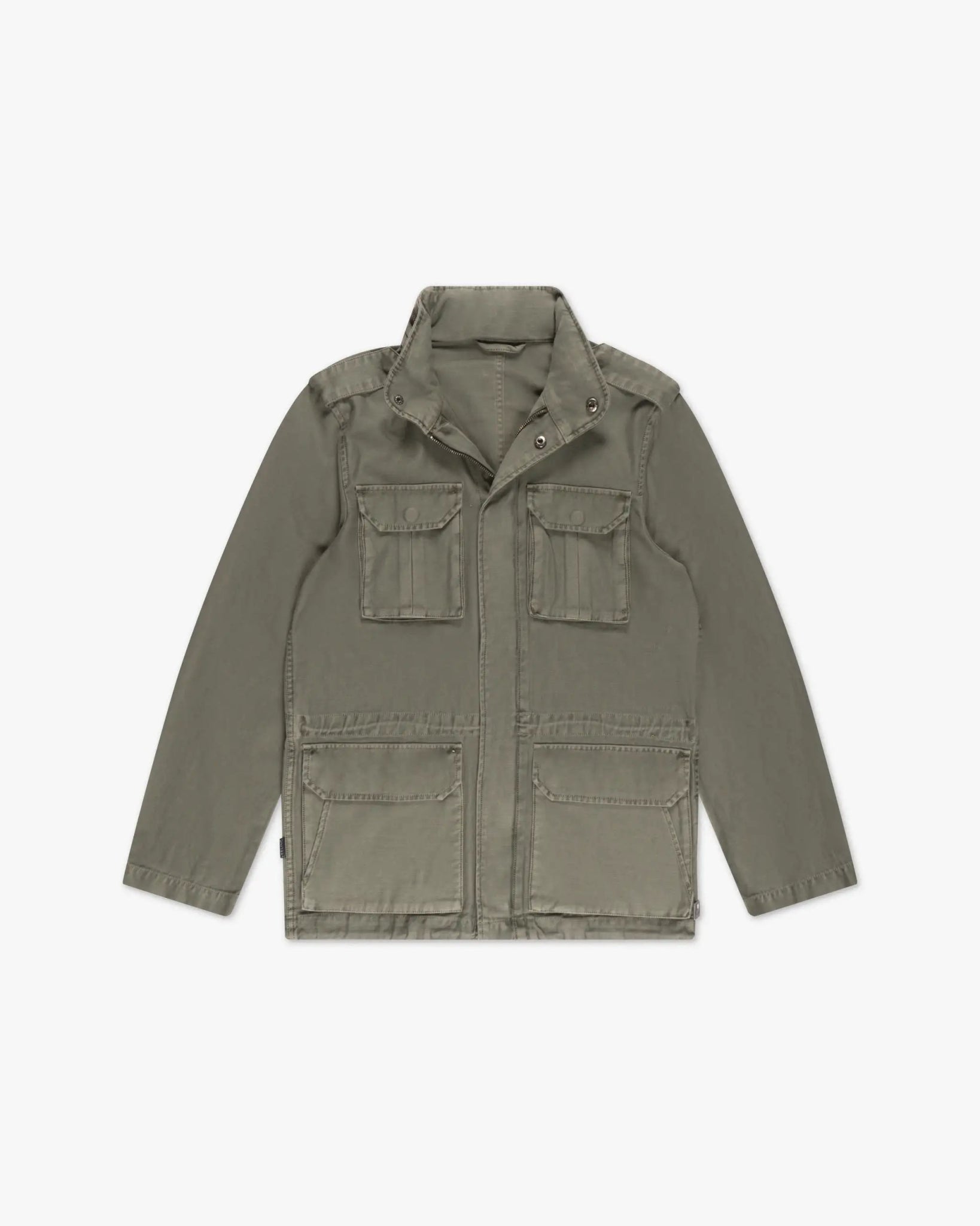 Olivgrüne Garment Dyed Leinen - Mix Fieldshirt Jacke von Keeling - Coats & Jackets KEELING