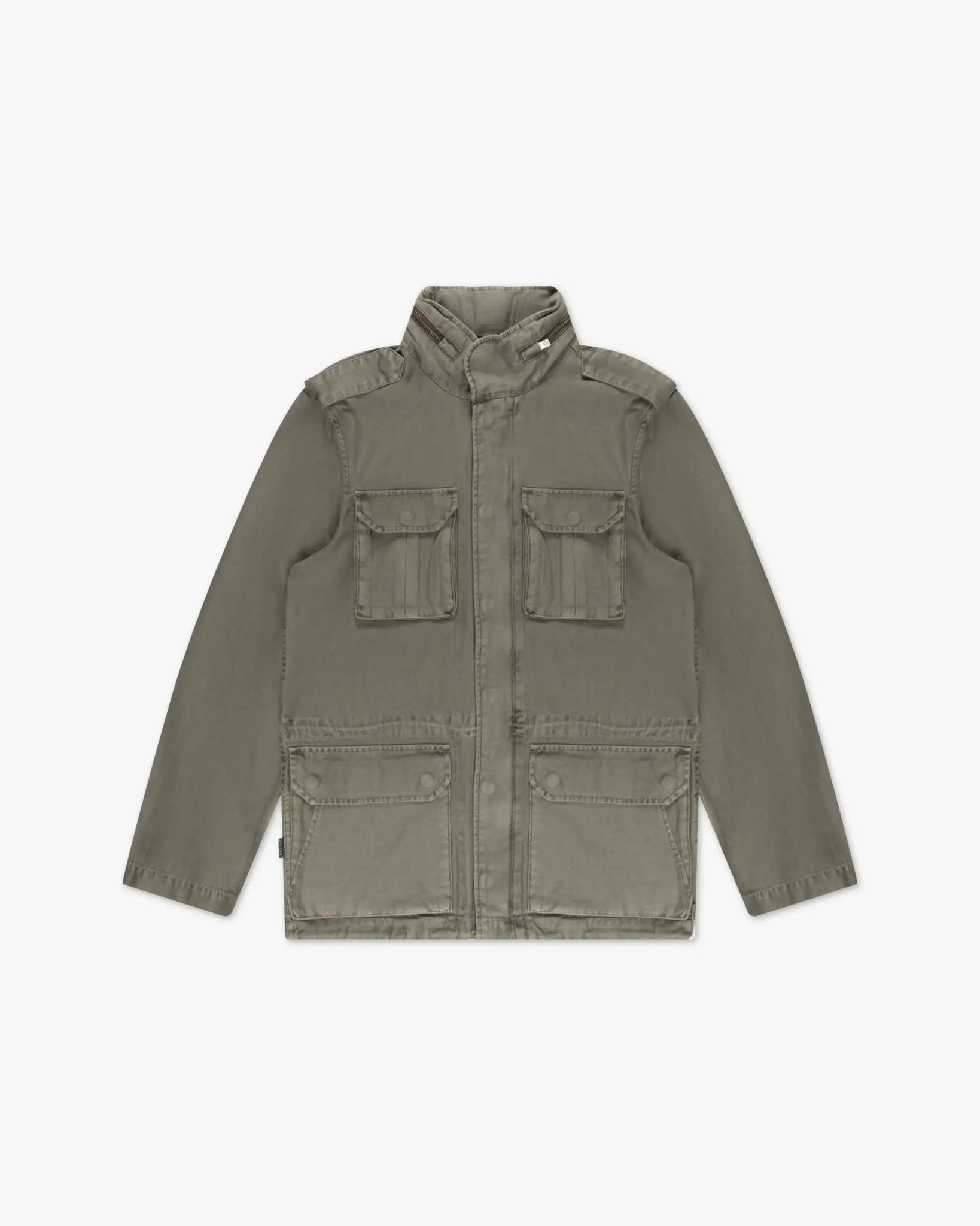 Olivgrüne Garment Dyed Leinen - Mix Fieldshirt Jacke von Keeling - Coats & Jackets KEELING