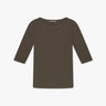 Olivgrünes Bootsneck - Rippen - Shirt mit 3/4 - Ärmeln von Michael Stars - Shirts MICHAEL STARS
