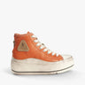 Orangefarbene Kurt High Top Sneaker mit Hellblauer Zierleiste von R13 New York - Shoes R13 WOMEN