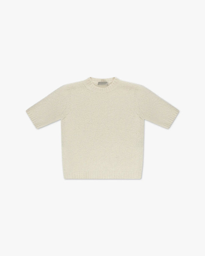 Panna Weißer 8 Fädiger Halbarm Cashmere Strick von Lunaria