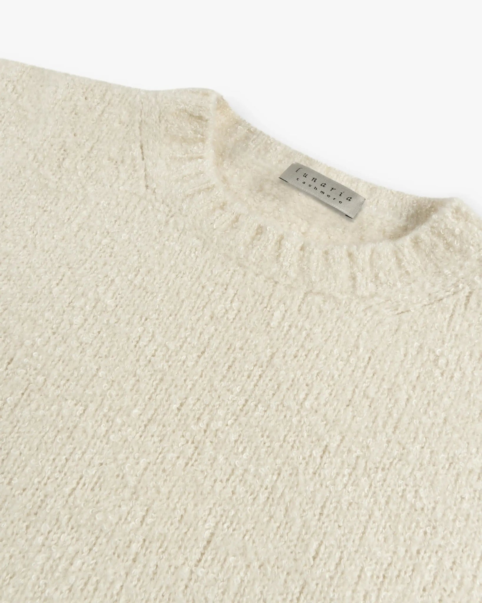 Panna Weißer 8 Fädiger Halbarm Cashmere Strick von Lunaria - Knitwear LUNARIA