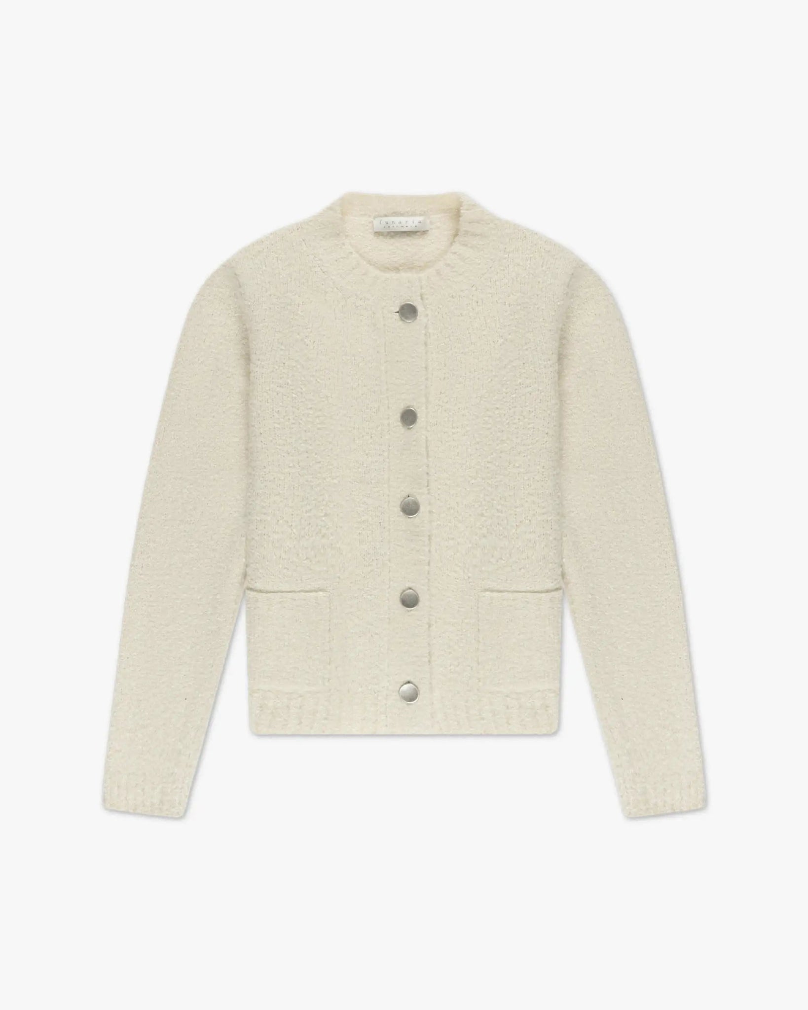 Pannafarbene 8 Fädige Cashmere Chanel Strickjacke von Lunaria - Knitwear LUNARIA