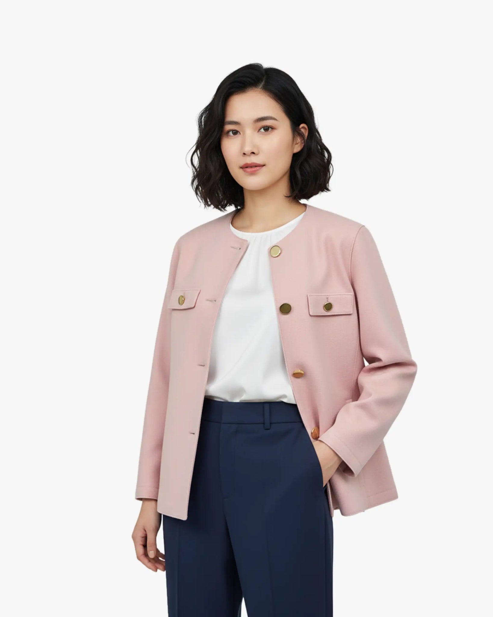 Parfait Rosa Cashmere Chanel - Strickstück zweifädig gewalkt von Lunaria - Knitwear LUNARIA