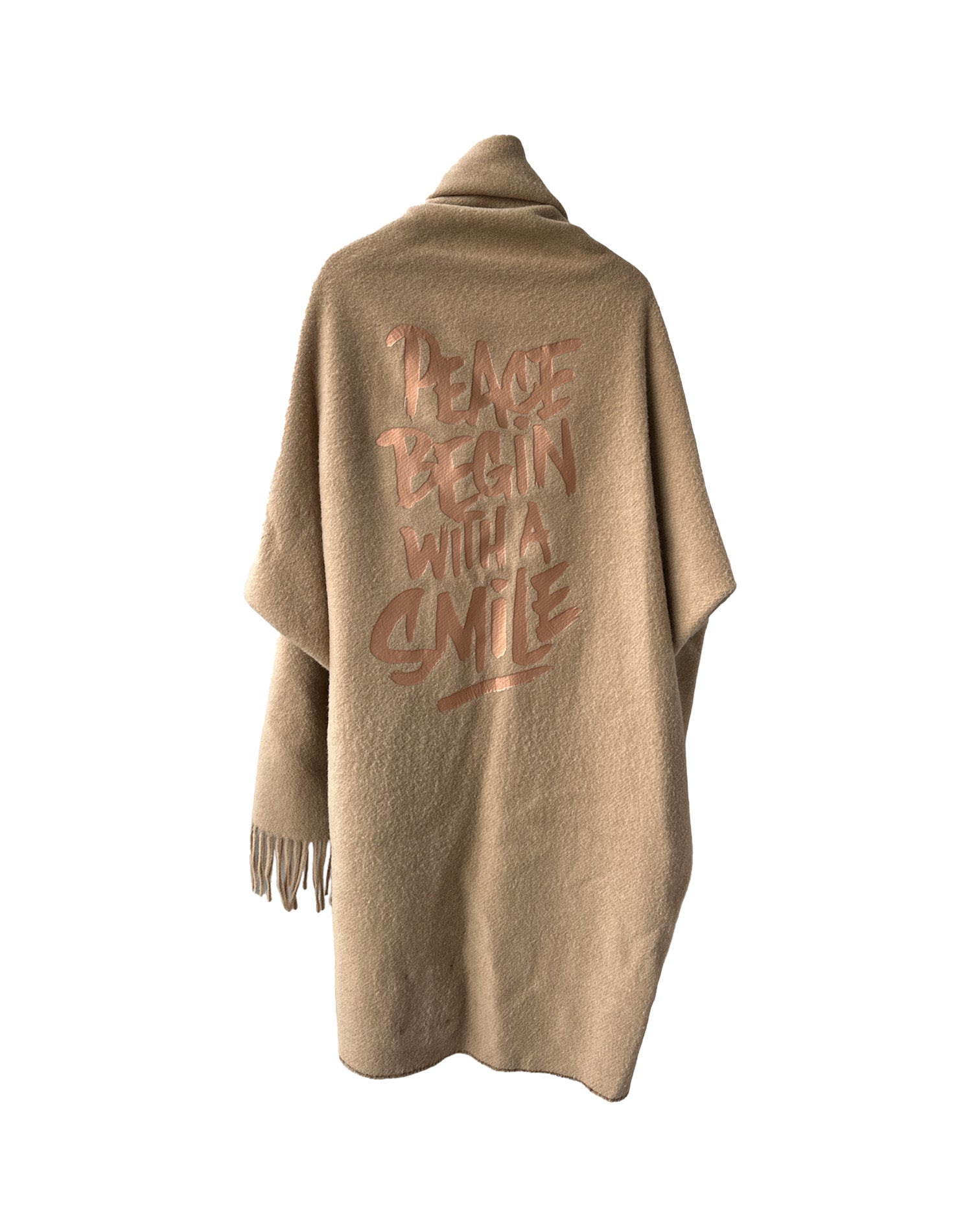 "PEACE BEGIN WITH A SMILE" STATEMENT PONCHO