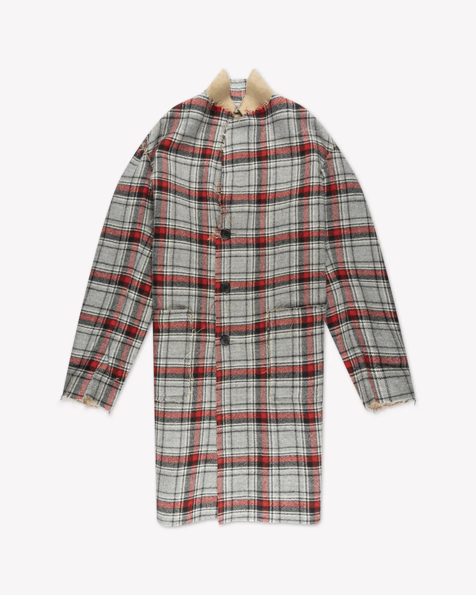 Rote Reversibler Raw Cut Mantel von R13 New York - Coats & Jackets R13 New York