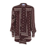 Rubinfarbene Seiden Schlupenbluse im Paisley Trim von Seafarer - Blouses SEAFARER